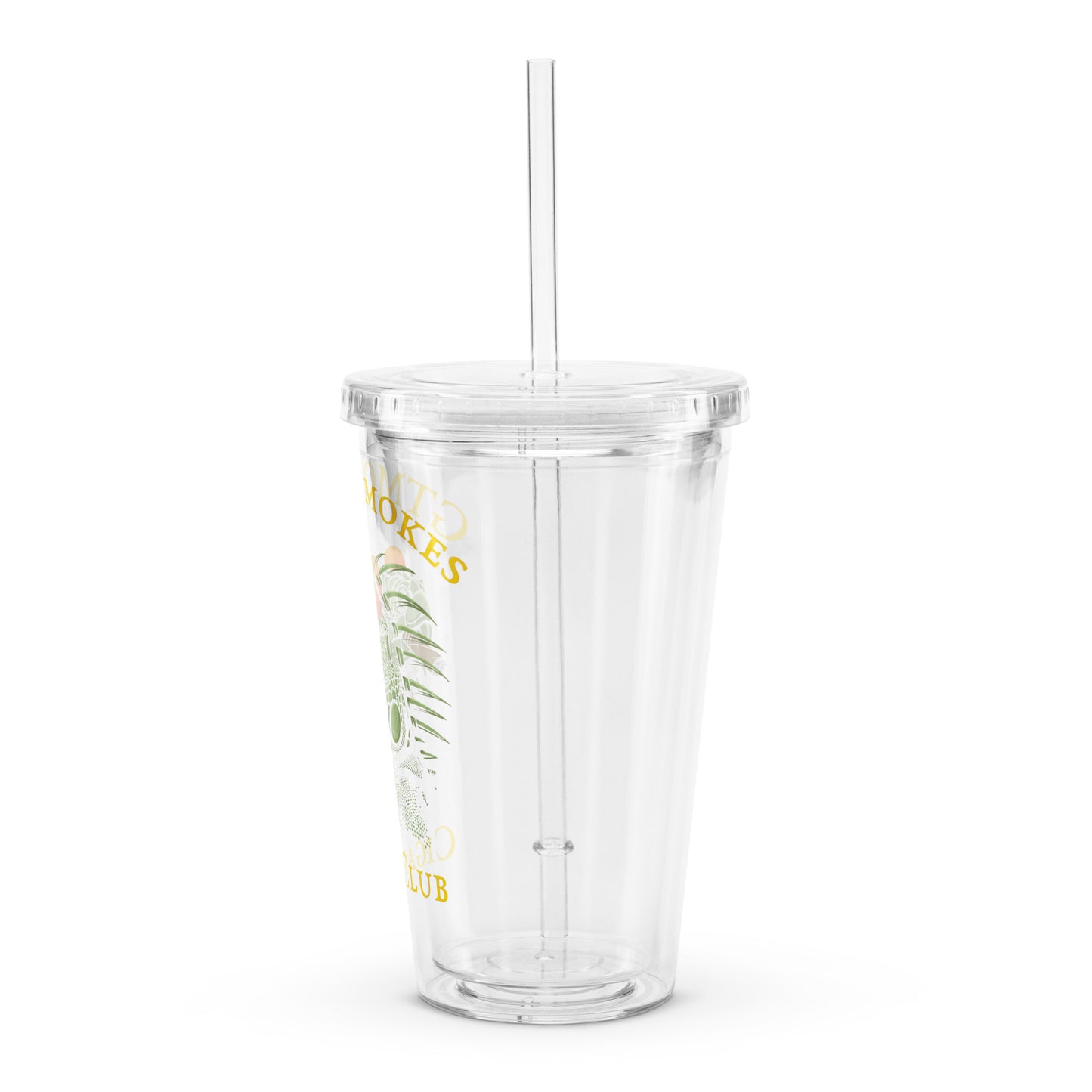 Clear plastic tumbler